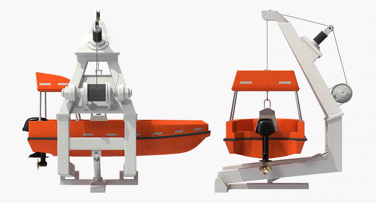 3D Powerboat on Crane model