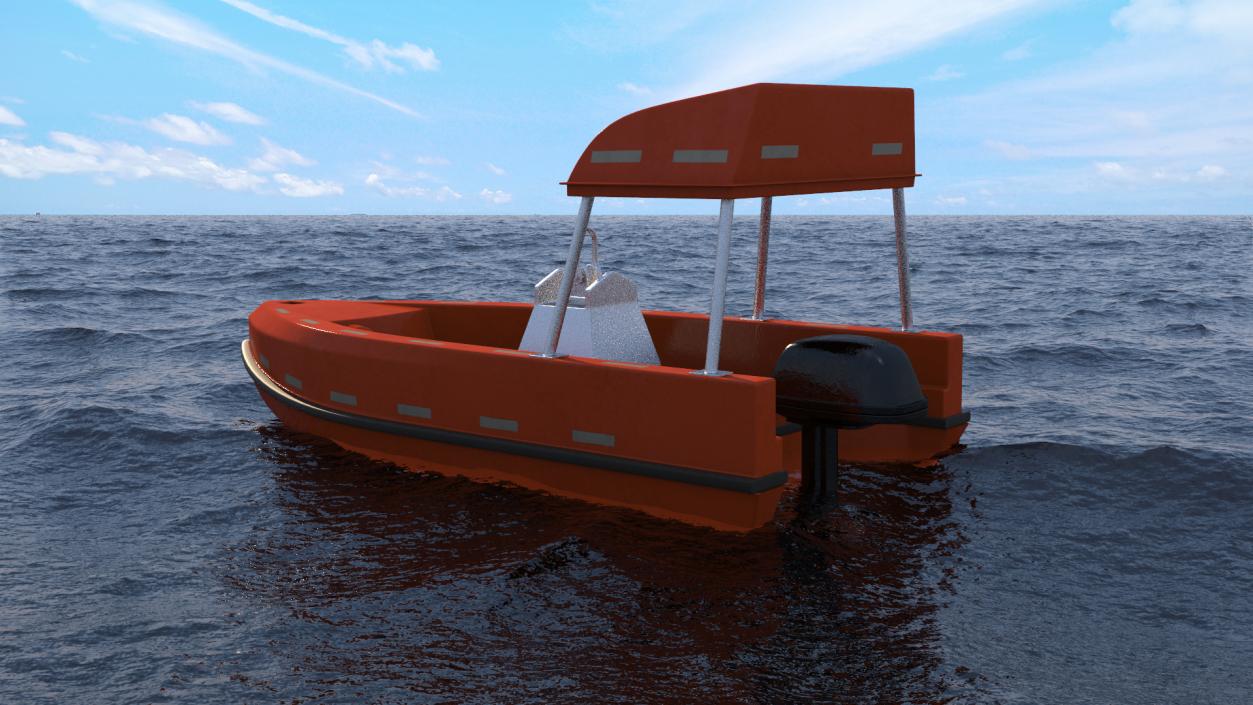 3D Powerboat on Crane model