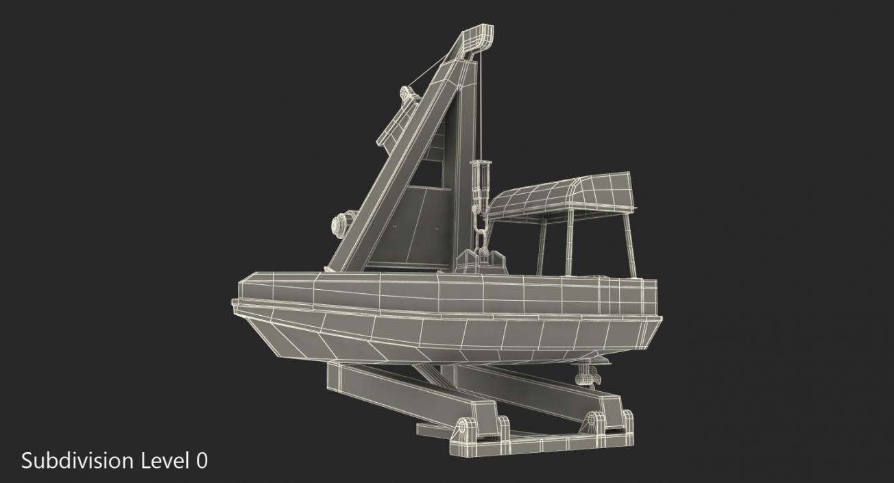 3D Powerboat on Crane model