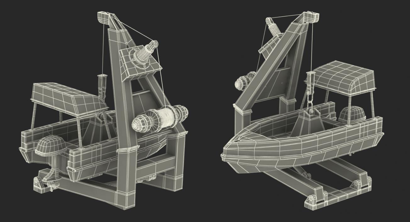 3D Powerboat on Crane model