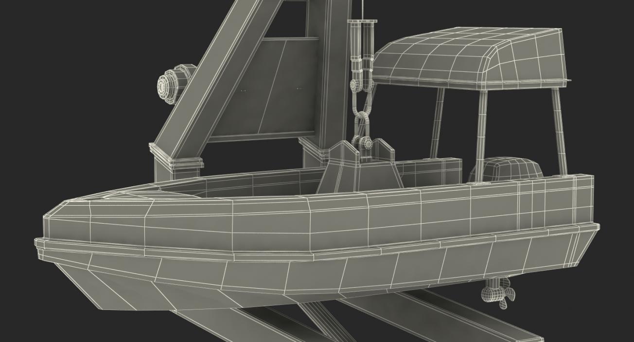 3D Powerboat on Crane model