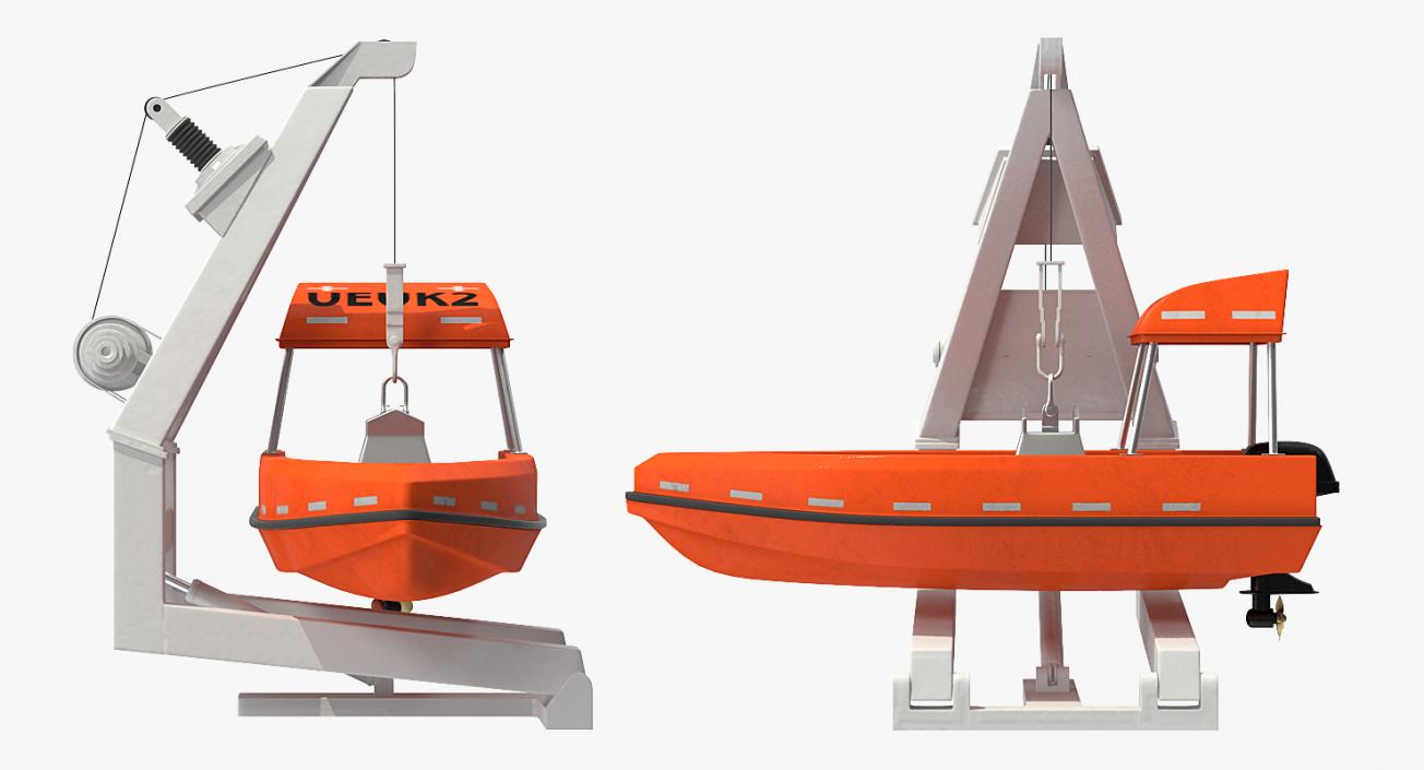 3D Powerboat on Crane model