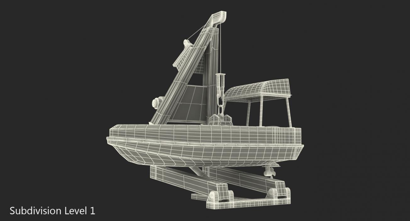 3D Powerboat on Crane model