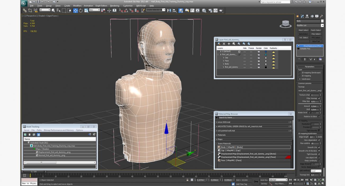 Half Body First Aid Training Dummy 3D model