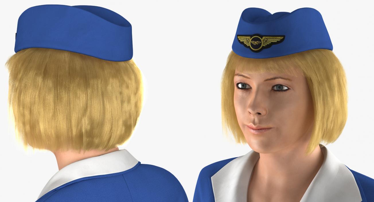 3D Stewardess Rigged 3D Model