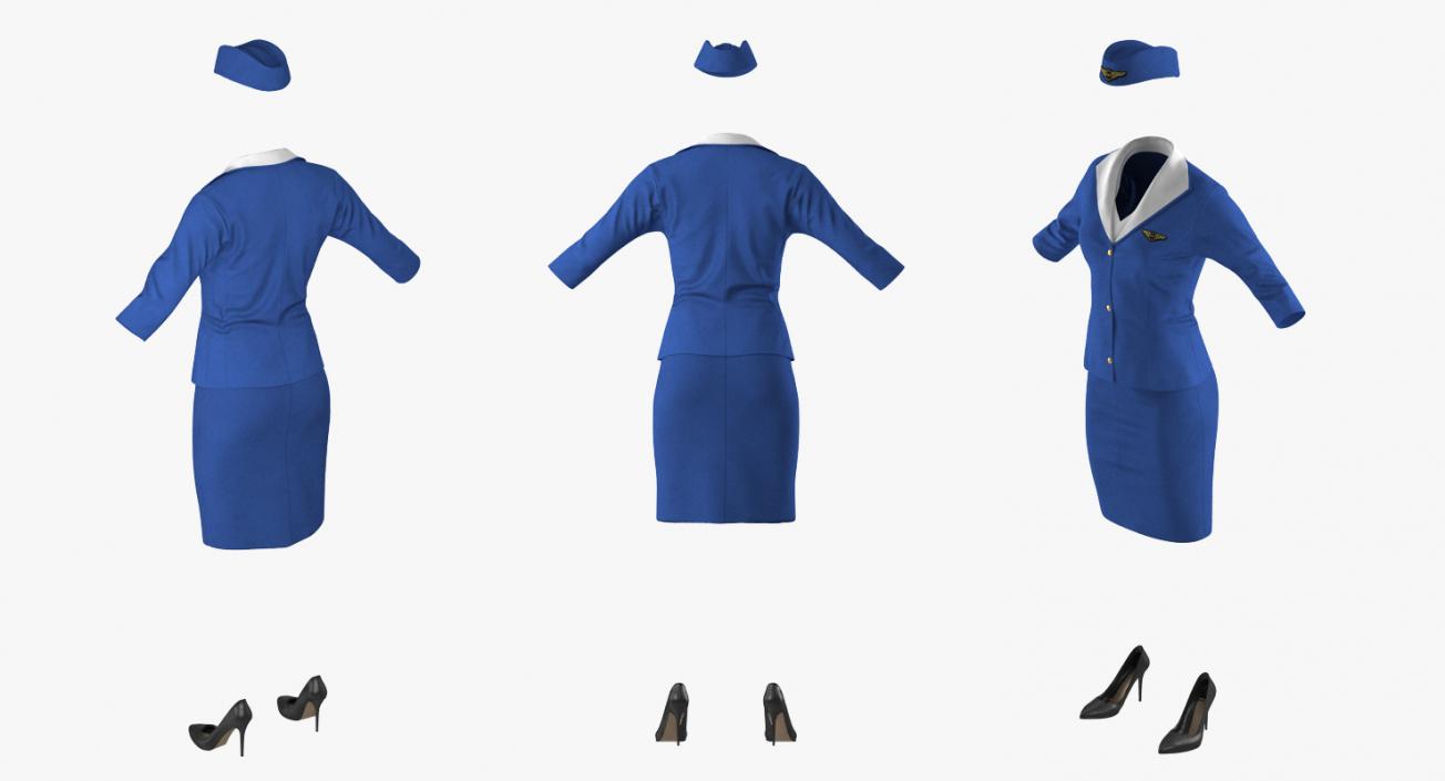 3D Stewardess Rigged 3D Model