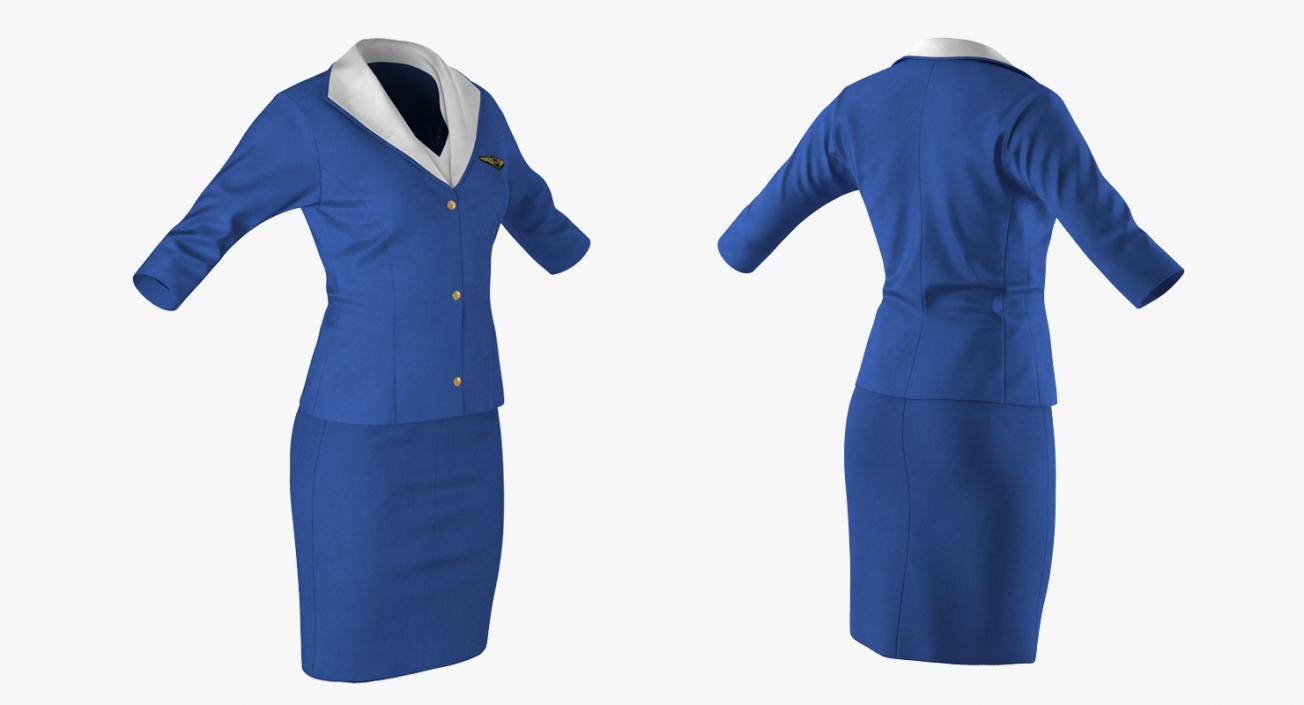 3D Stewardess Rigged 3D Model