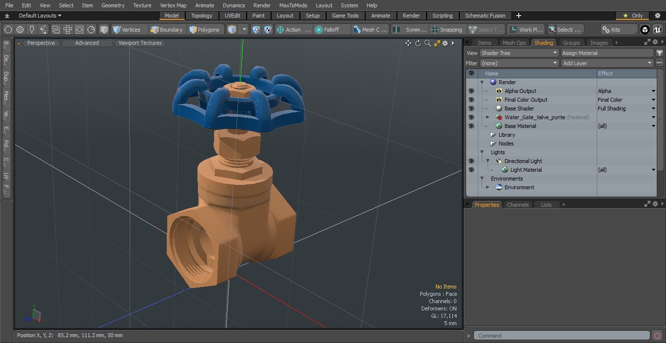 Gate Valve Pyrite 3D