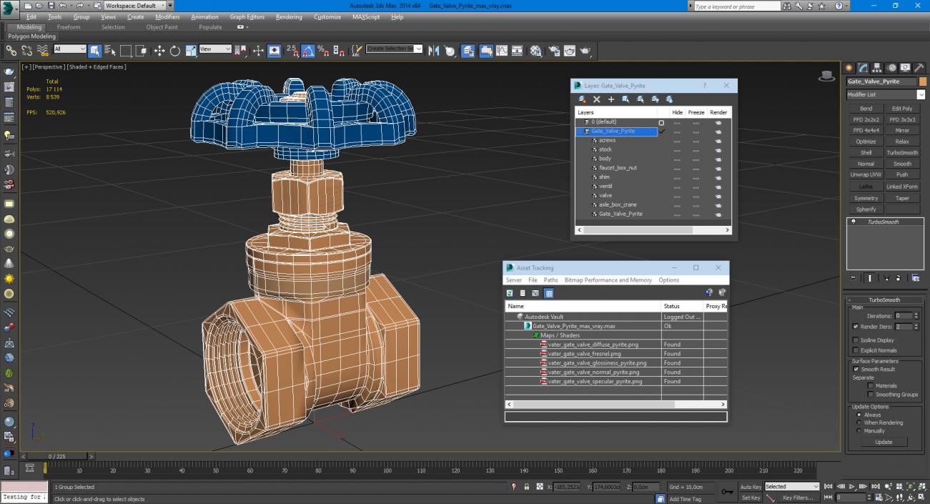 Gate Valve Pyrite 3D