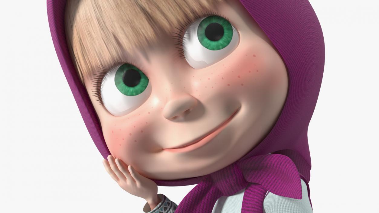 Masha from Masha and the Bear Sitting Pose 3D