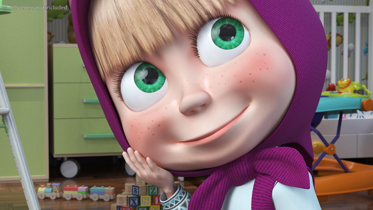 Masha from Masha and the Bear Sitting Pose 3D