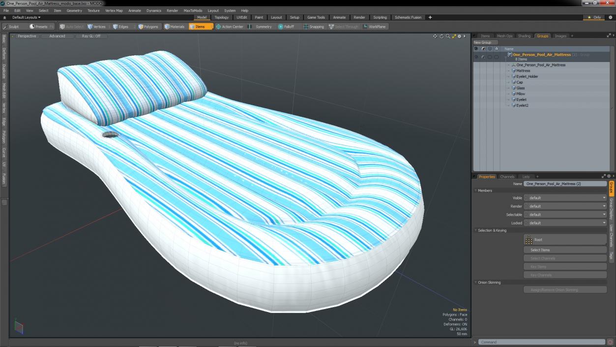 3D One Person Pool Air Mattress model