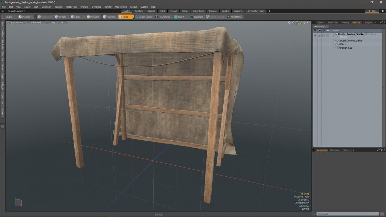 3D Rustic Awning Shelter