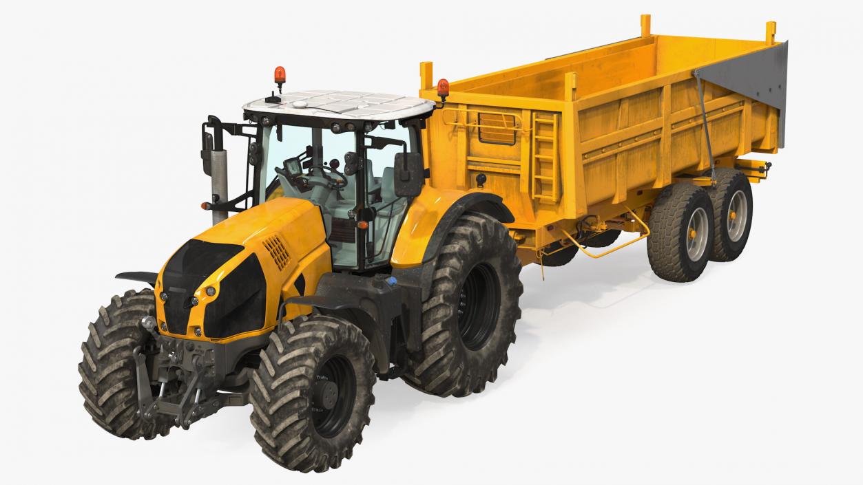 Tractor with Body Tipper Trailer 3D