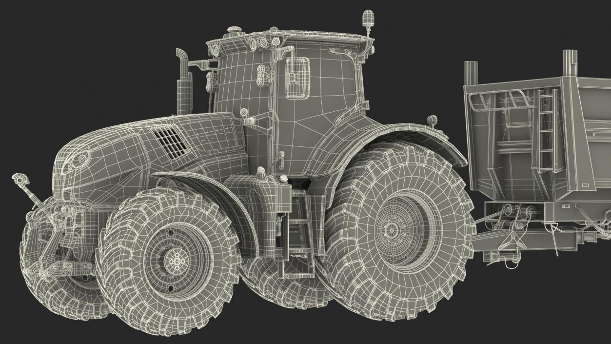 Tractor with Body Tipper Trailer 3D