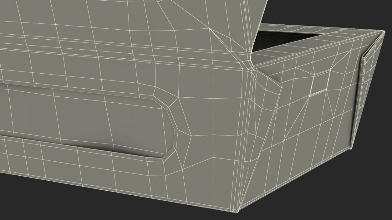 3D model Opened Kraft Food Box with Window Medium