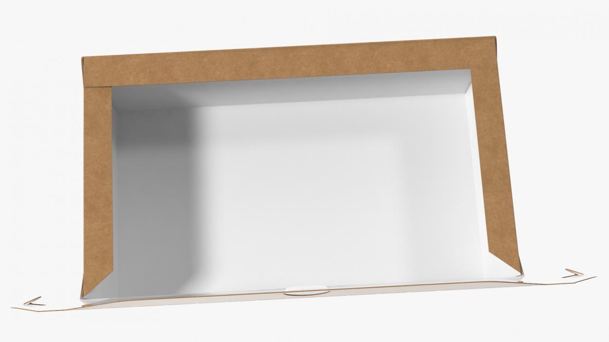 3D model Opened Kraft Food Box with Window Medium