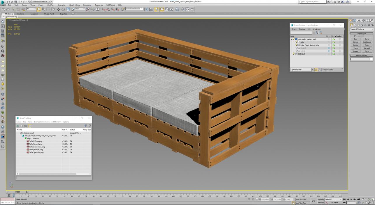 Patio Pallet Garden Sofa 3D model