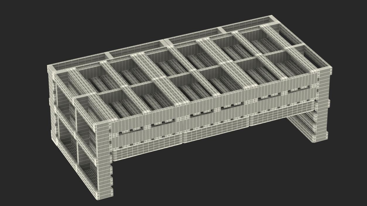 Patio Pallet Garden Sofa 3D model