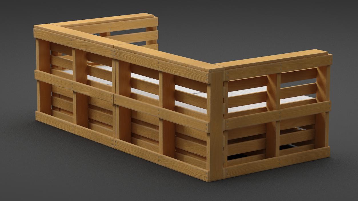 Patio Pallet Garden Sofa 3D model