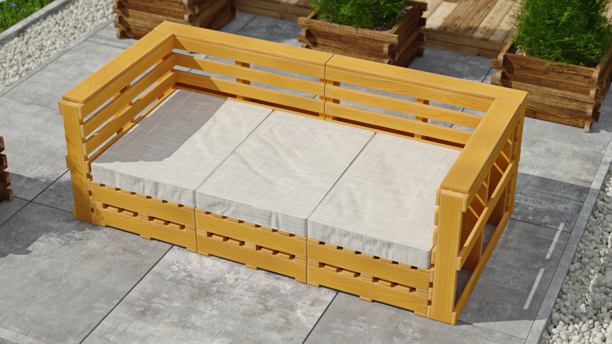 Patio Pallet Garden Sofa 3D model