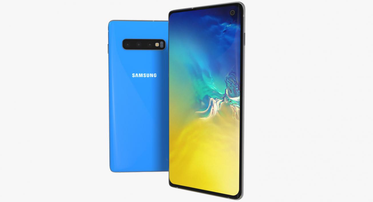 3D Samsung Galaxy S10 Blue model