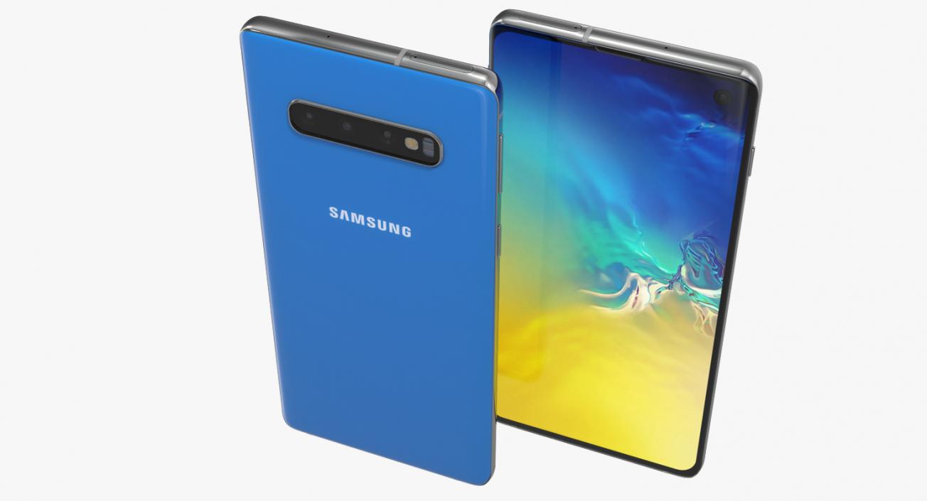 3D Samsung Galaxy S10 Blue model