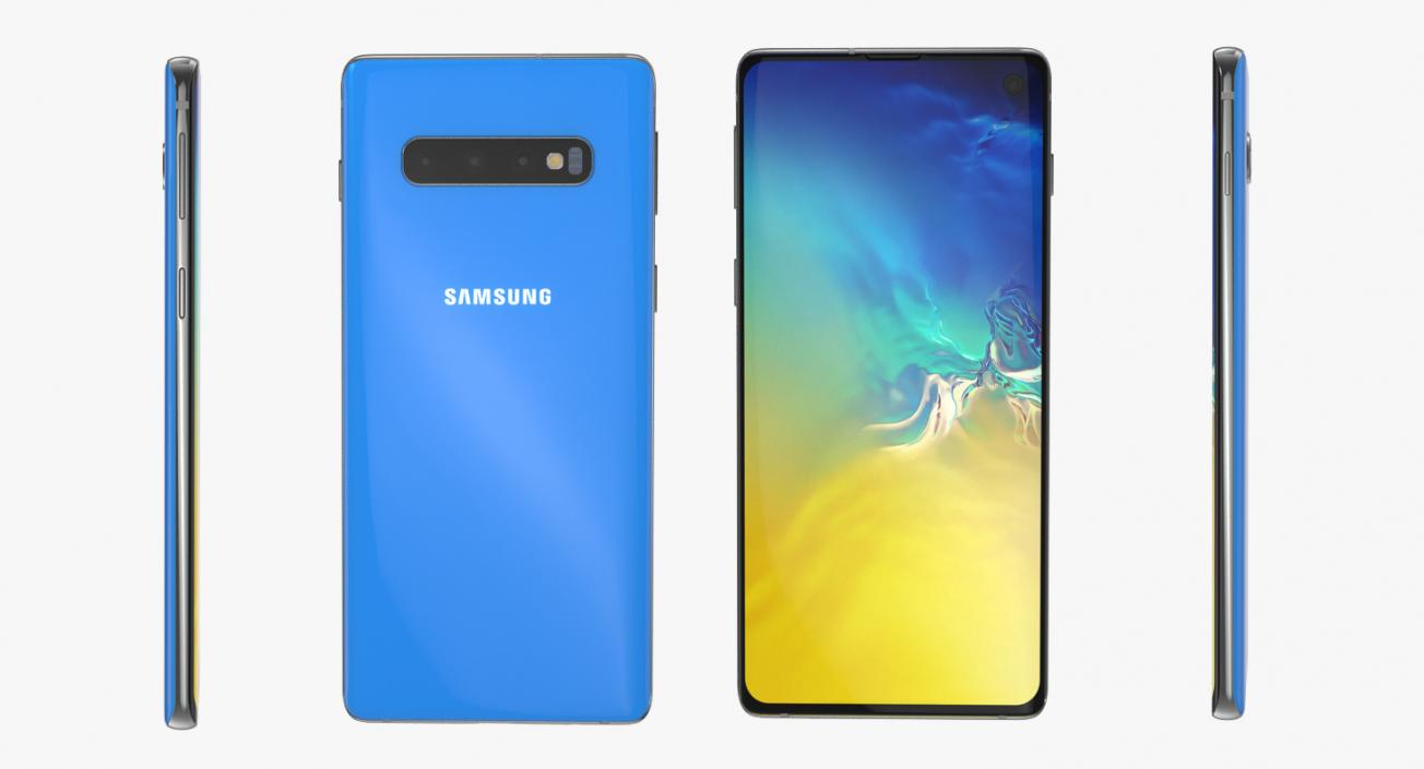 3D Samsung Galaxy S10 Blue model