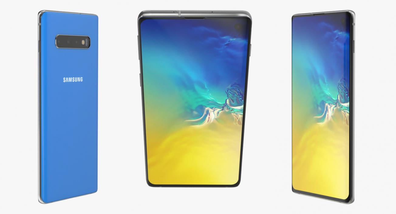 3D Samsung Galaxy S10 Blue model