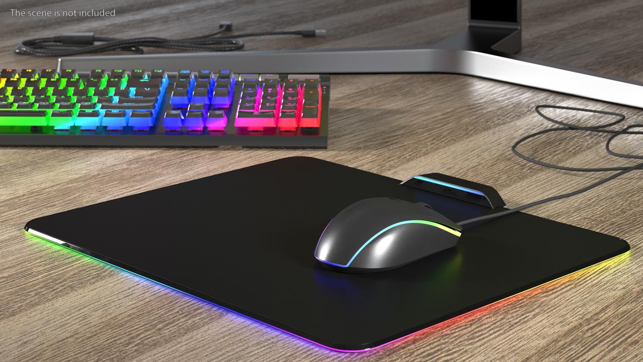 3D model Gaming Mouse with RGB Mouse Pad Set