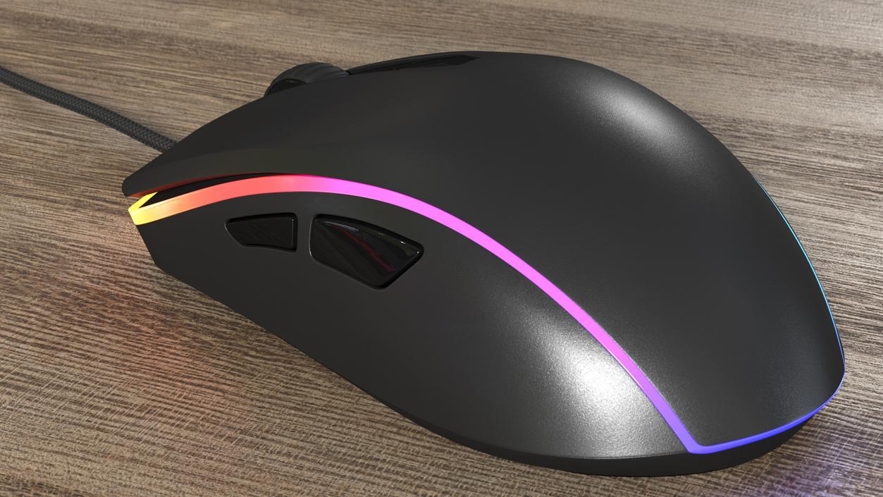 3D model Gaming Mouse with RGB Mouse Pad Set