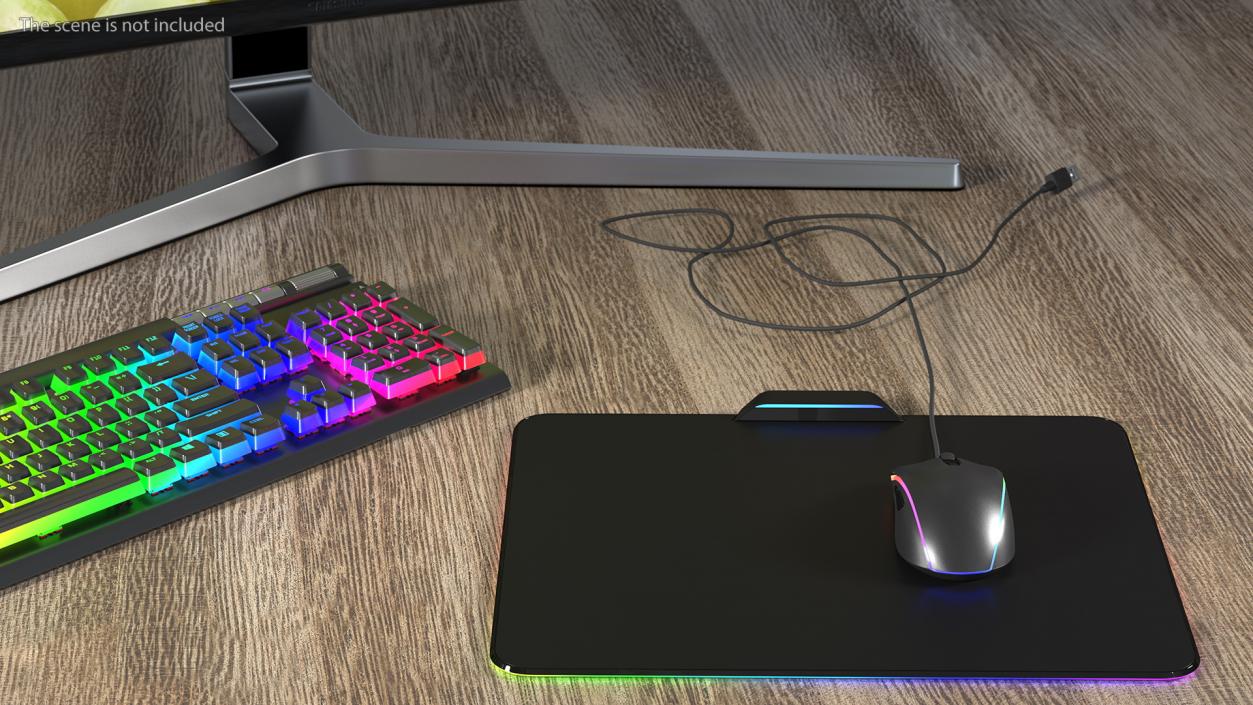 3D model Gaming Mouse with RGB Mouse Pad Set