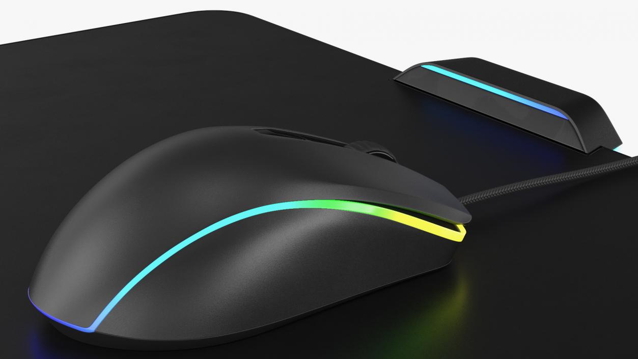 3D model Gaming Mouse with RGB Mouse Pad Set