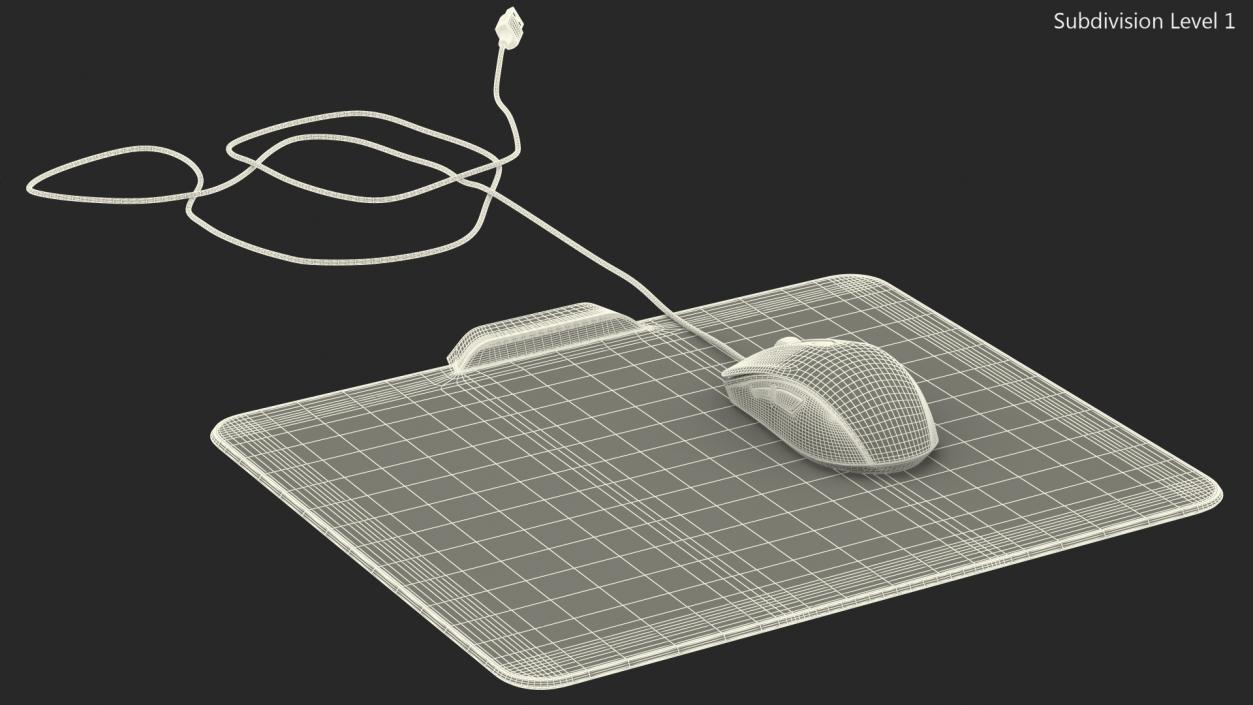 3D model Gaming Mouse with RGB Mouse Pad Set