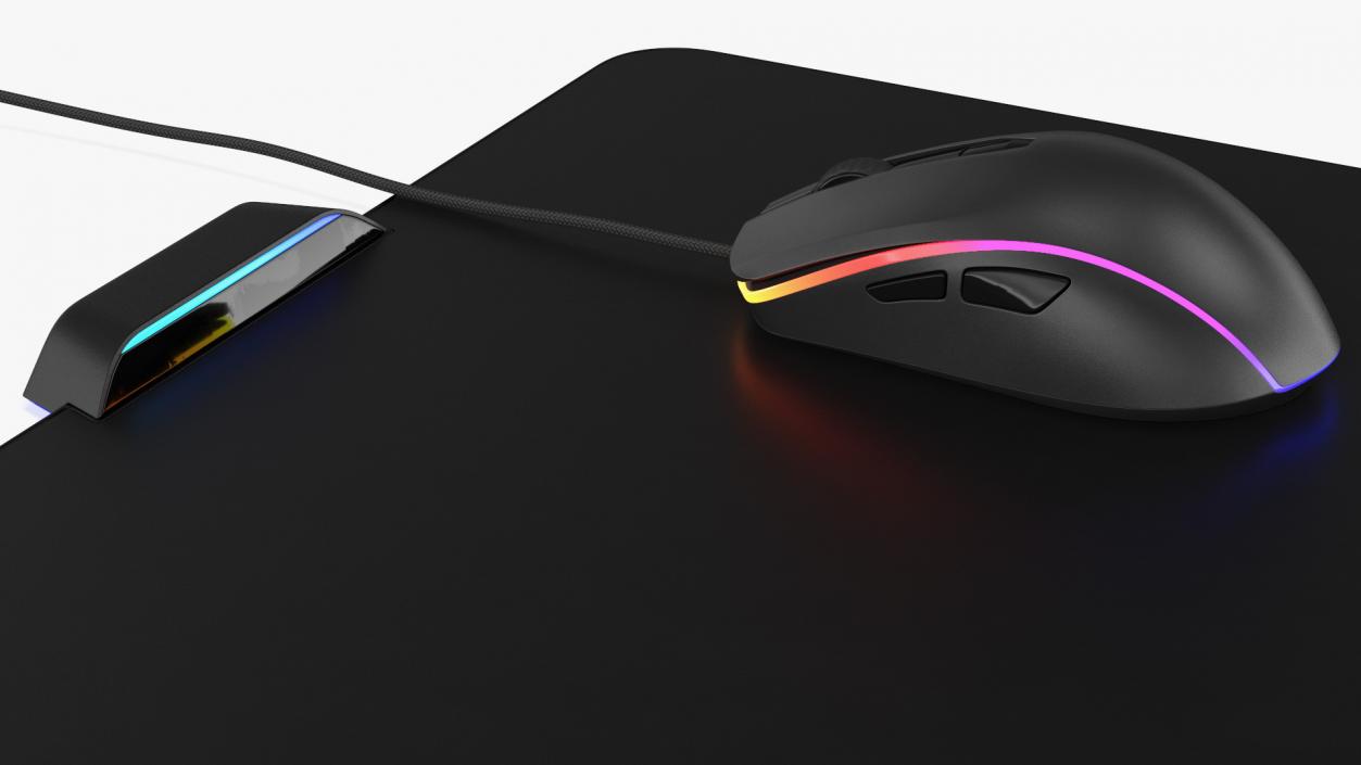 3D model Gaming Mouse with RGB Mouse Pad Set