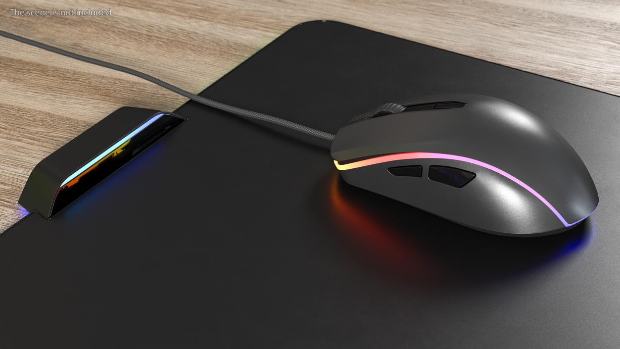 3D model Gaming Mouse with RGB Mouse Pad Set