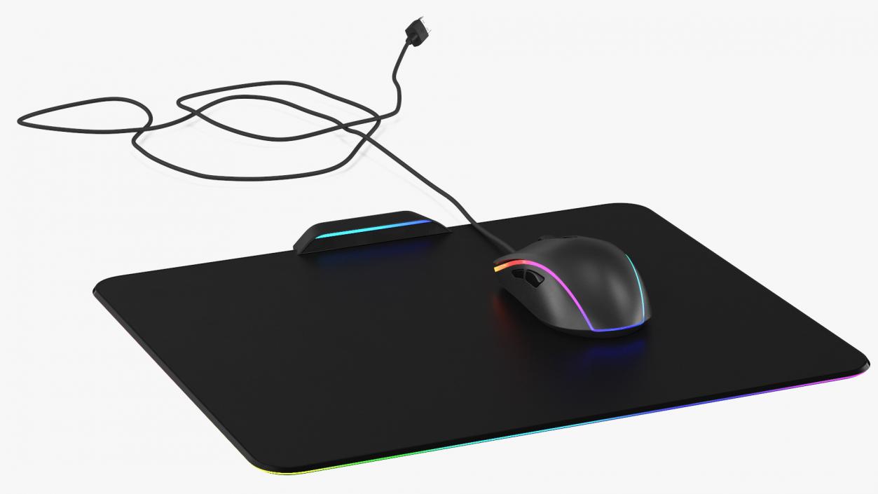 3D model Gaming Mouse with RGB Mouse Pad Set