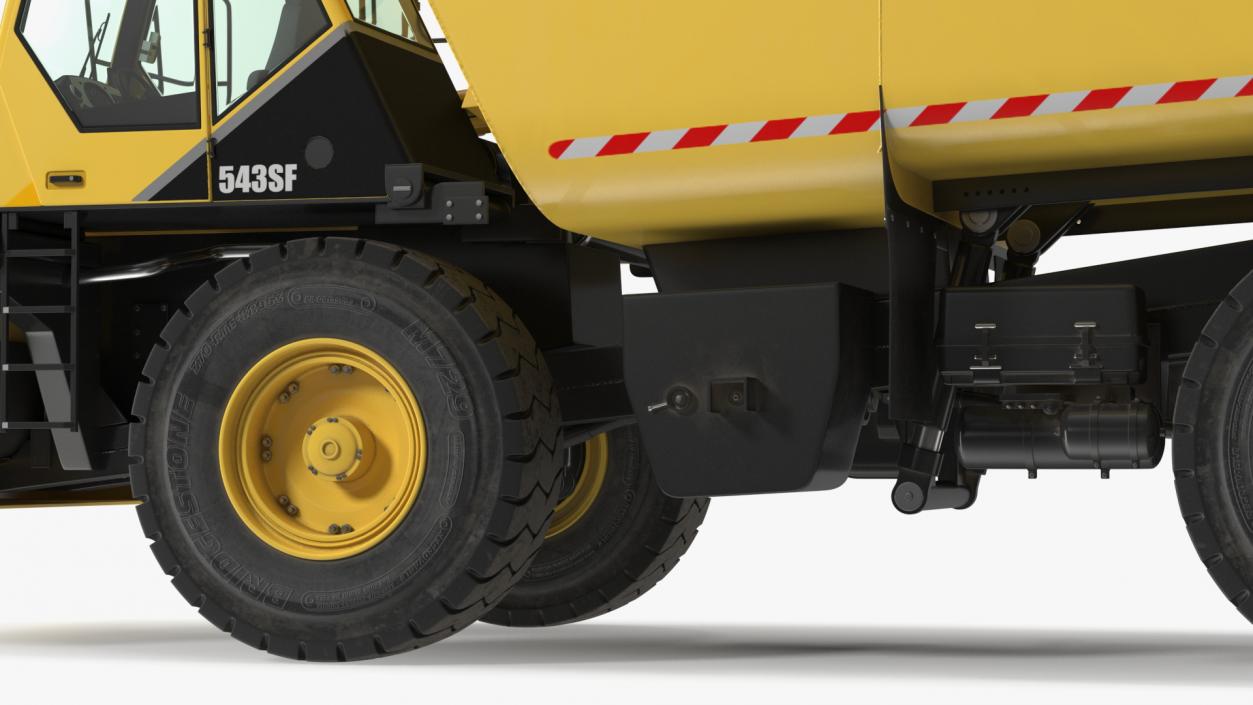 3D Yellow Construction Water Truck