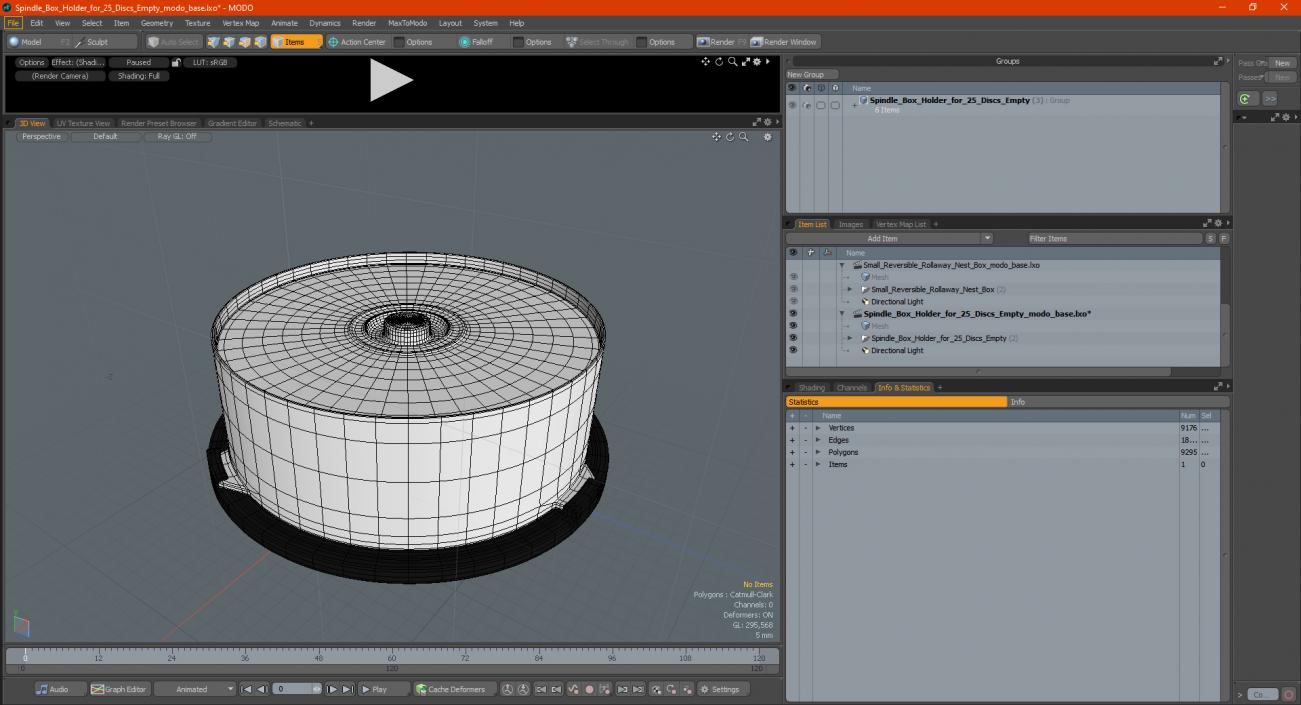 Spindle Box Holder for 25 Discs Empty 3D