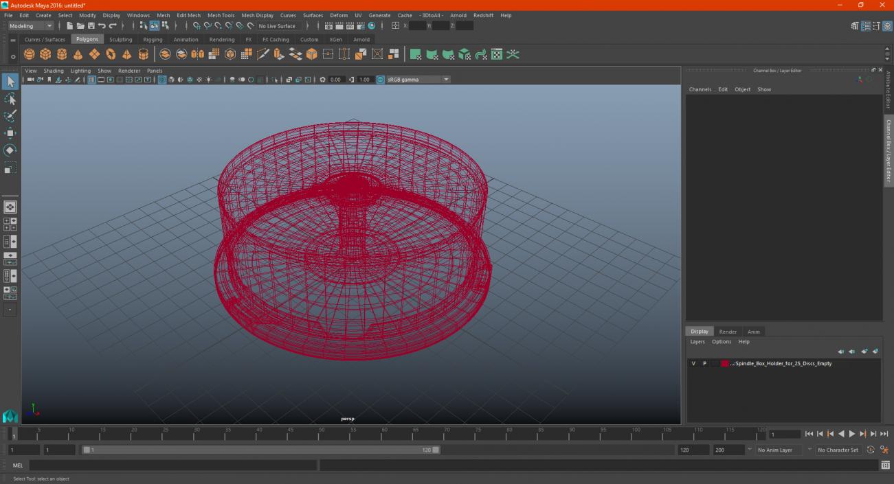 Spindle Box Holder for 25 Discs Empty 3D