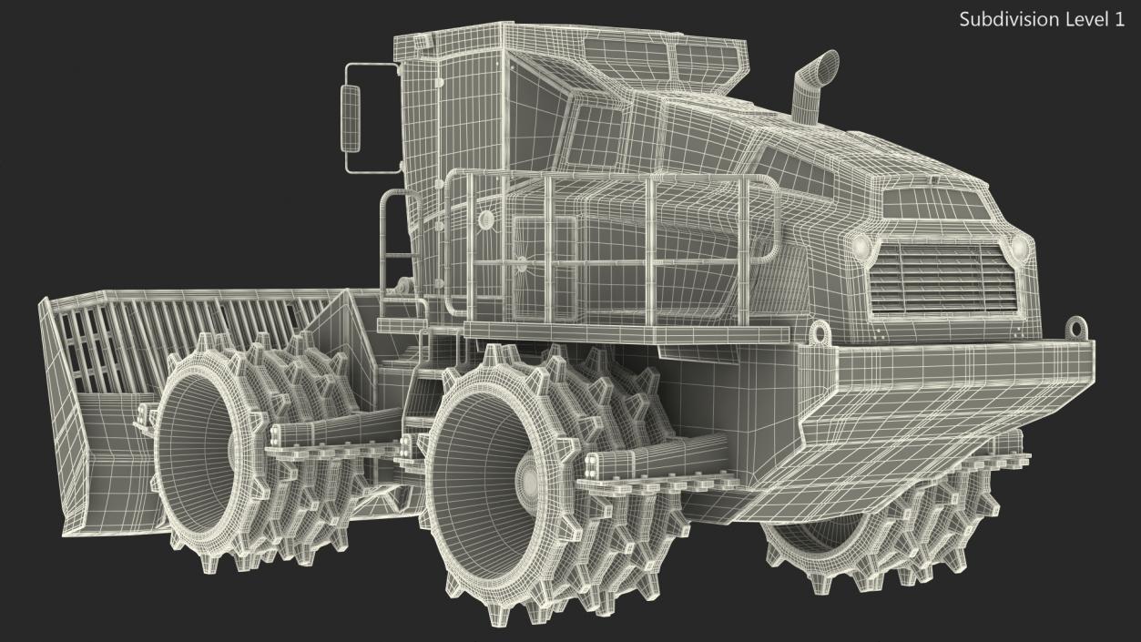 3D model Landfill Waste Compactor Dusty