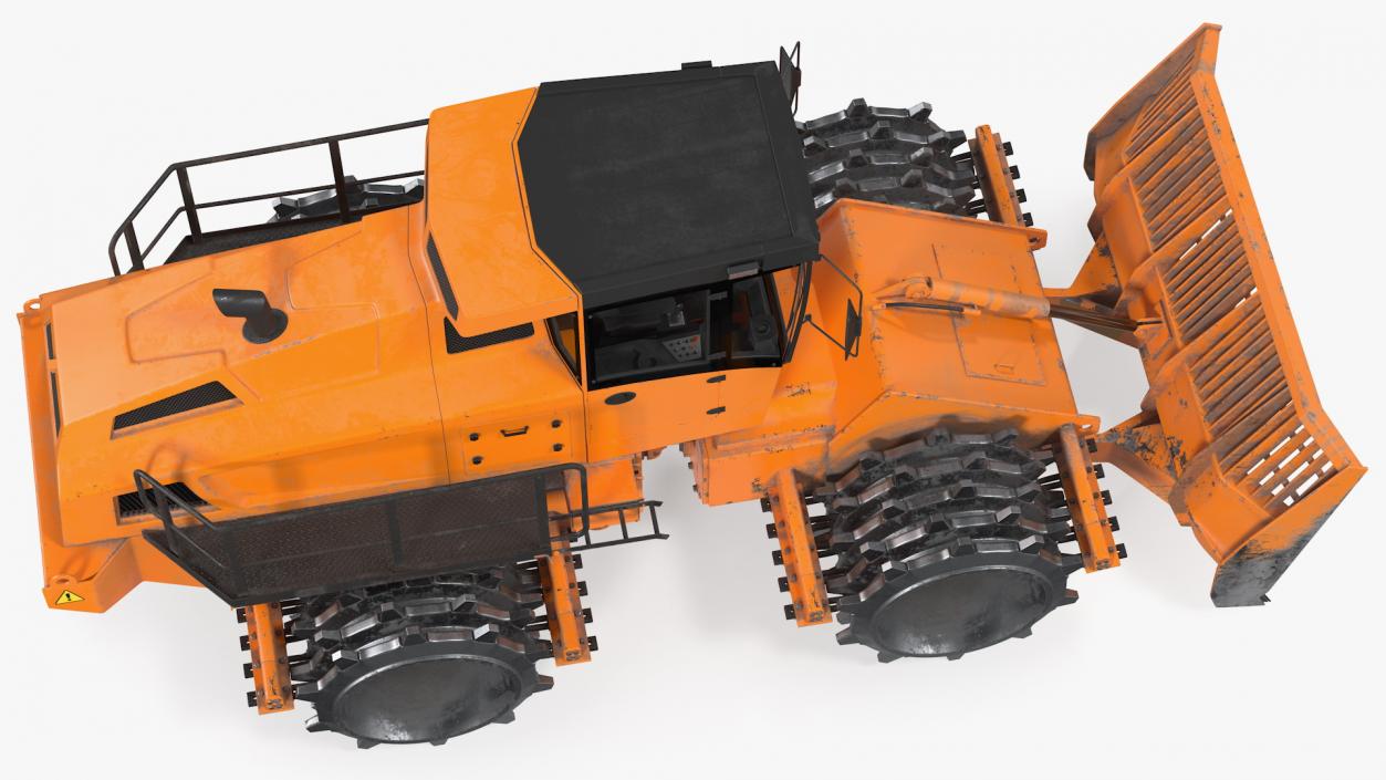 3D model Landfill Waste Compactor Dusty