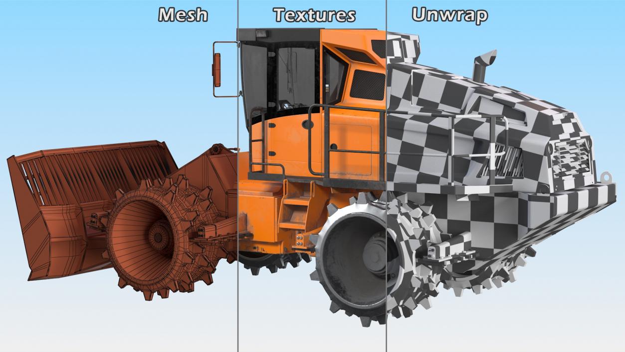 3D model Landfill Waste Compactor Dusty