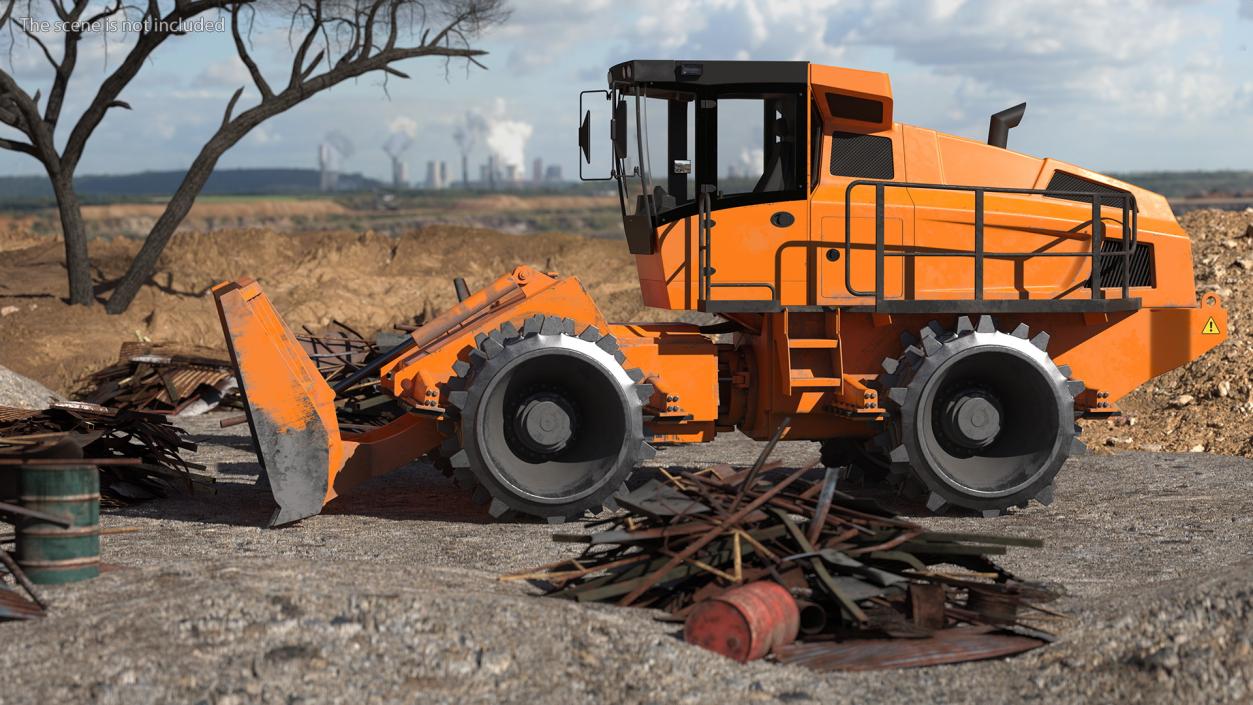 3D model Landfill Waste Compactor Dusty