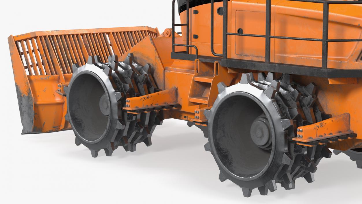 3D model Landfill Waste Compactor Dusty