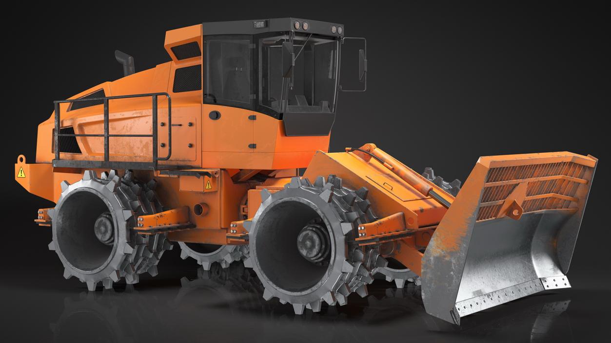 3D model Landfill Waste Compactor Dusty