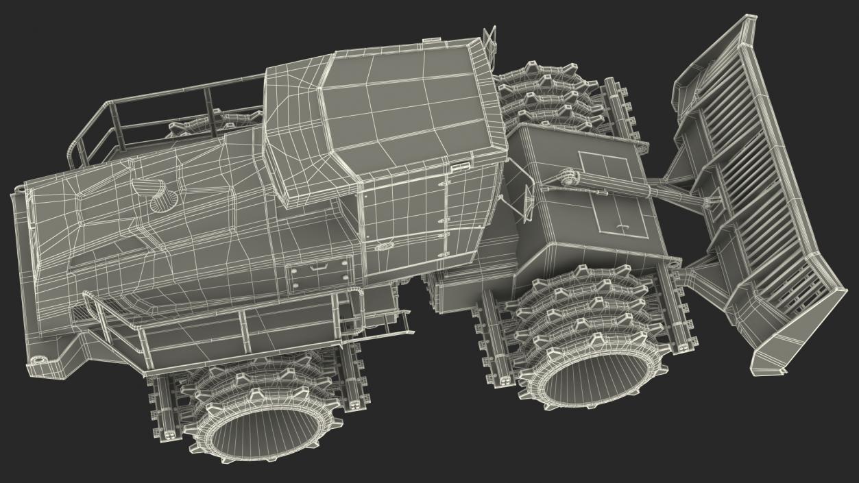 3D model Landfill Waste Compactor Dusty