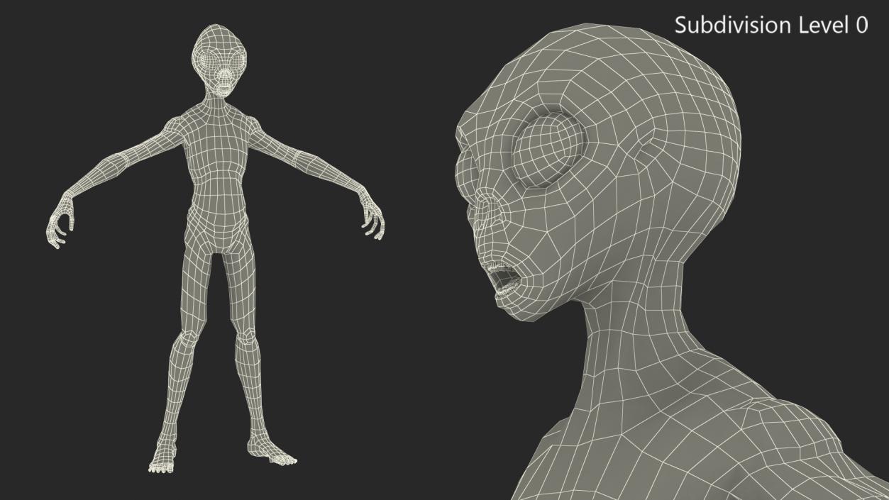 3D Humanoid Alien Creature model