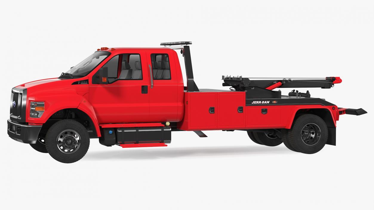 3D Ford F650 Supercab with Jerr-Dan HPL60 Wrecker 2019 Rigged model