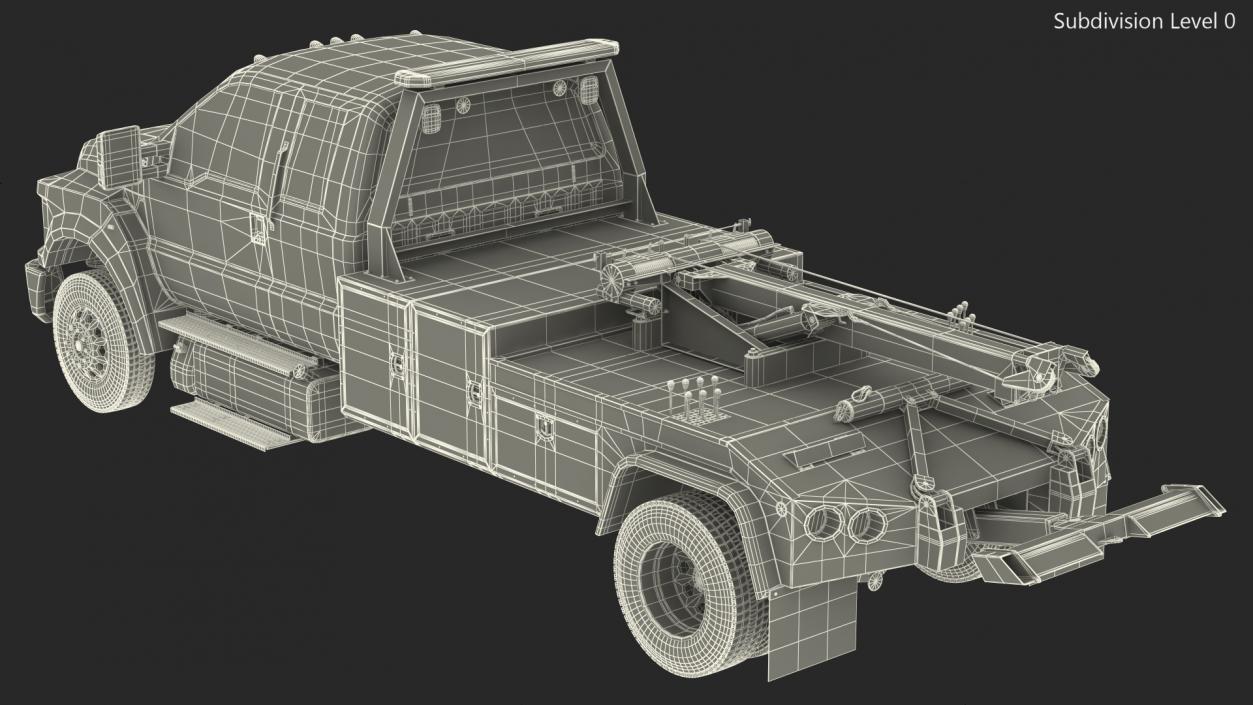 3D Ford F650 Supercab with Jerr-Dan HPL60 Wrecker 2019 Rigged model